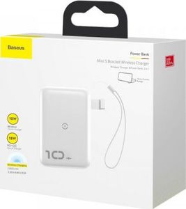 Powerbank Baseus Powerbank Baseus Mini S z ładowaniem indukcyjnym, 10000mAh, 18W, USB (biały) 11