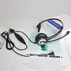 Słuchawki Wantek Zestaw słuchawkowy do telefonu mono z mikrofonem , zestaw słuchawkowy do telefonu stacjonarnego WANTEK do telefonu Gigaset C430 C610 S850 Panasonic Cisco DECT telefony domowe (600J25) 7