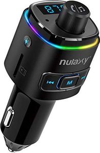 Transmiter FM Nulaxy Automatyczny nadajnik FM, adapter nadajnika FM NULAXY Bluetooth QC3.0 z 7-kolorowym podświetleniem LED, obsługuje Siri Google Assistant USB Drive Karta TF głośnomówiąca 1