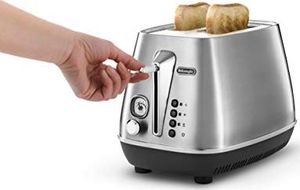 Toster DeLonghi DeLonghi Toster Distinta X CTI2103.M Toster 2-komorowy z nasadką na bułkę, stal nierdzewna 4