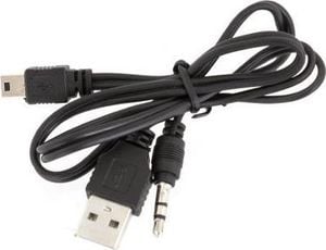 Kabel USB Aptel USB-A - mini Jack 3.5 mm 0.5 m Czarny (1210-uniw) 1