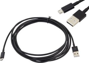 Kabel USB Hertz USB-A - microUSB 3 m Czarny (1749-uniw) 1