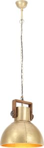 Lampa wisząca vidaXL Industrialna lampa wisząca, 25 W, mosiężna, okrągła, 40 cm, E27 4
