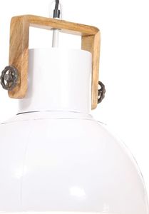 Lampa wisząca vidaXL Industrialna lampa wisząca, 25 W, biała, okrągła, 40 cm, E27 1