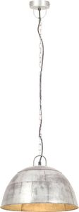 Lampa wisząca vidaXL Industrialna lampa wisząca, 25 W, srebrna, okrągła, 41 cm, E27 4