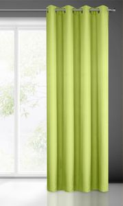Eurofirany Zasłona gotowa EVITA z gładkiej tkaniny limonka 140X250cm, Przelotki 6