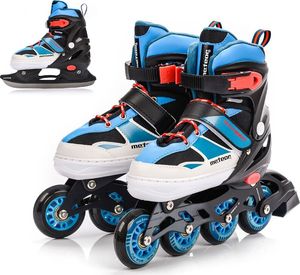 Rolki Meteor Invert 2w1 z wymienną płozą regulowane niebieskie r. 38-41 2