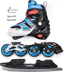 Rolki Meteor Invert 2w1 z wymienną płozą regulowane niebieskie r. 38-41 4