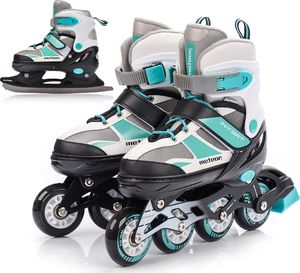 Rolki Meteor Invert 2w1 z wymienną płozą regulowane miętowe r. 30-33 2