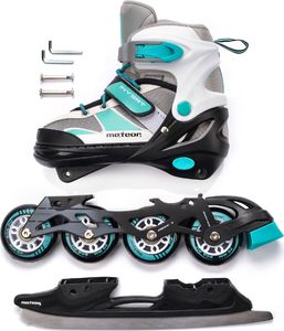 Rolki Meteor Invert 2w1 z wymienną płozą regulowane miętowe r. 30-33 6