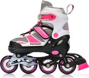 Rolki Meteor Invert 2w1 z wymienną płozą regulowane różowe r. 34-37 3