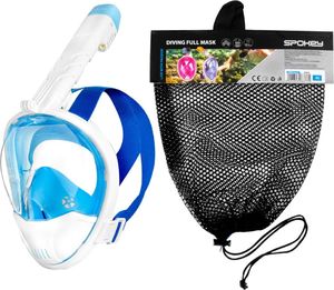 Spokey Maska pełnotwarzowa do nurkowania KARWI biało-niebieska Spokey Rozmiar S/M 3