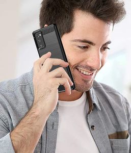 Hurtel Carbon Case elastyczne etui pokrowiec Samsung Galaxy Note 20 niebieski 7