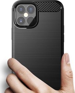 Hurtel Carbon Case elastyczne etui pokrowiec iPhone 12 6,7'' niebieski 2