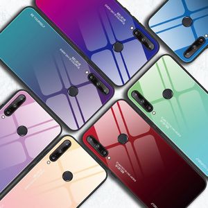 Hurtel Gradient Glass etui pokrowiec nakładka ze szkła hartowanego Huawei P40 Lite / Nova 7i / Nova 6 SE czarno-niebieski 16
