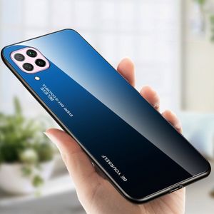 Hurtel Gradient Glass etui pokrowiec nakładka ze szkła hartowanego Huawei P40 Lite / Nova 7i / Nova 6 SE czarno-niebieski 18