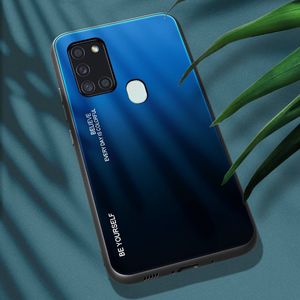 Hurtel Gradient Glass etui pokrowiec nakładka ze szkła hartowanego Samsung Galaxy A21S czarno-niebieski uniwersalny 2