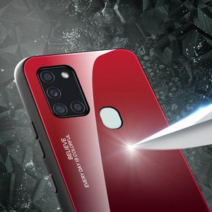 Hurtel Gradient Glass etui pokrowiec nakładka ze szkła hartowanego Samsung Galaxy A21S różowo-fioletowy uniwersalny 9