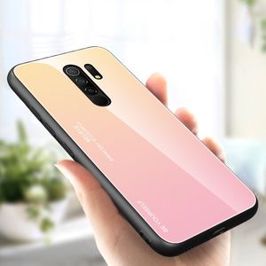 Hurtel Gradient Glass etui pokrowiec nakładka ze szkła hartowanego Xiaomi Redmi 9 różowy 3