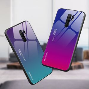 Hurtel Gradient Glass etui pokrowiec nakładka ze szkła hartowanego Xiaomi Redmi 9 różowy 4