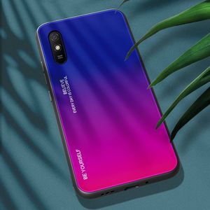 Hurtel Gradient Glass etui pokrowiec nakładka ze szkła hartowanego Xiaomi Redmi 9A różowo-fioletowy 3