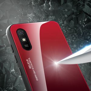 Hurtel Gradient Glass etui pokrowiec nakładka ze szkła hartowanego Xiaomi Redmi 9A różowy uniwersalny (62509-uniw) - 62509-uniw 9