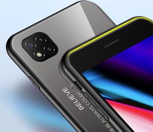 Hurtel Gradient Glass etui pokrowiec nakładka ze szkła hartowanego Xiaomi Redmi 9C czarno-czerwony 7