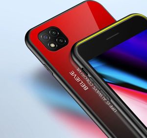 Hurtel Gradient Glass etui pokrowiec nakładka ze szkła hartowanego Xiaomi Redmi 9C czarno-niebieski 7