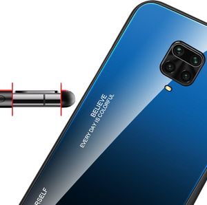 Hurtel Gradient Glass etui pokrowiec nakładka ze szkła hartowanego Xiaomi Redmi Note 9 Pro / Redmi Note 9S czarno-niebieski uniwersalny (60556-uniw) - 60556-uniw 11