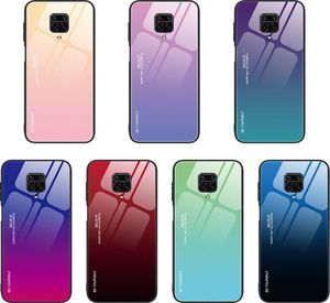 Hurtel Gradient Glass etui pokrowiec nakładka ze szkła hartowanego Xiaomi Redmi Note 9 Pro / Redmi Note 9S zielono-fioletowy uniwersalny (60554-uniw) - 60554-uniw 9