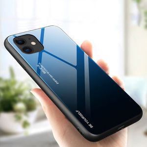 Hurtel Gradient Glass etui pokrowiec nakładka ze szkła hartowanego iPhone 12 6,1'' czarno-niebieski 6