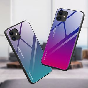 Hurtel Gradient Glass etui pokrowiec nakładka ze szkła hartowanego iPhone 12 6,1'' zielono-fioletowy 6