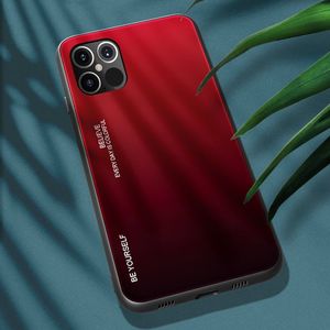 Hurtel Gradient Glass etui pokrowiec nakładka ze szkła hartowanego iPhone 12 6,7'' czarno-czerwony 2