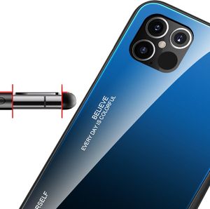 Hurtel Gradient Glass etui pokrowiec nakładka ze szkła hartowanego iPhone 12 6,7'' czarno-czerwony 9