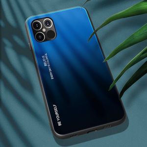 Hurtel Gradient Glass etui pokrowiec nakładka ze szkła hartowanego iPhone 12 6,7'' czarno-niebieski 2