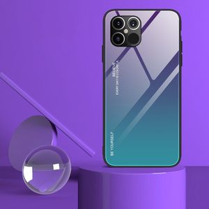 Hurtel Gradient Glass etui pokrowiec nakładka ze szkła hartowanego iPhone 12 6,7'' zielono-fioletowy 2