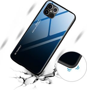 Hurtel Gradient Glass etui pokrowiec nakładka ze szkła hartowanego iPhone 12 6,7'' zielono-fioletowy 6