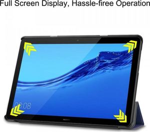 Etui na tablet Etui HUAWEI MediaPad T5 10 Skórzane z klapka na tablet granatowe 4
