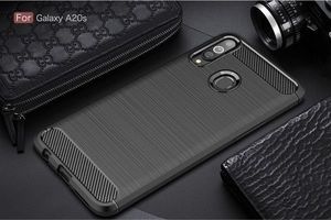 Etui SAMSUNG GALAXY A20S Pancerne Carbon czarne 10