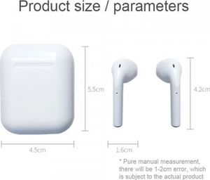 Słuchawki I12 TWS + kabel lightning 20