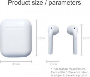 Słuchawki  I12 TWS Metallic + kabel lightning 10