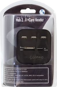 HUB USB Aptel AK219 1x SD 1x microSD  + 3x USB-A 2.0 (461-uniw) 2