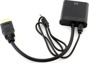 Adapter AV Hertz HDMI - D-Sub (VGA) + Jack 3.5mm czarny 2