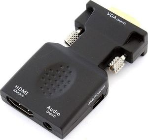 Adapter AV Apte HDMI - D-Sub (VGA) + Jack 3.5mm czarny 2