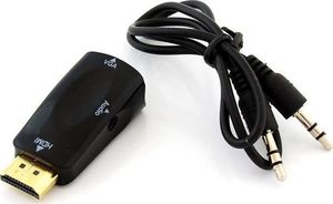 Adapter AV Apte HDMI - D-Sub (VGA) + Jack 3.5mm czarny 2