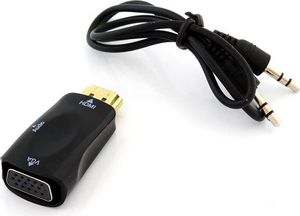Adapter AV Apte HDMI - D-Sub (VGA) + Jack 3.5mm czarny 3