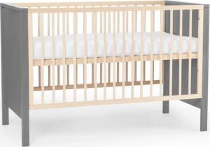 KinderKraft łóżeczko drewniane Mia Barierka szare (7370104) 1