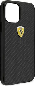 Ferrari Ferrari FERCAHCP12SBK iPhone 12 mini 5,4 czarny/black hardcase On Track Real Carbon 7