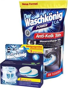 Der Waschkönig Tabletki odkamieniające+czyszczące do pralki Der Waschknig - Zestaw uniwersalny 1
