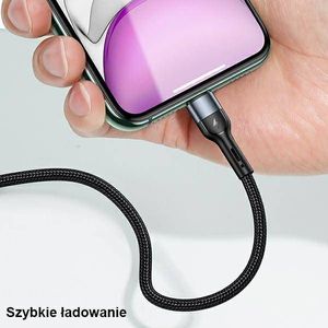 Kabel USB Usams USB-A - Lightning 1 m Czarny (112223) 3